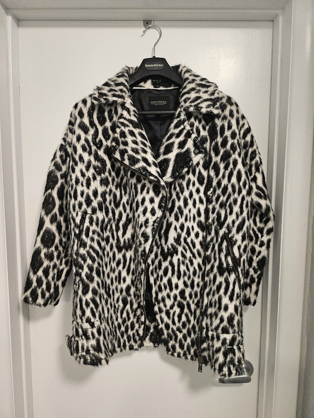 NWOT BR Animal Print Moto Jacket